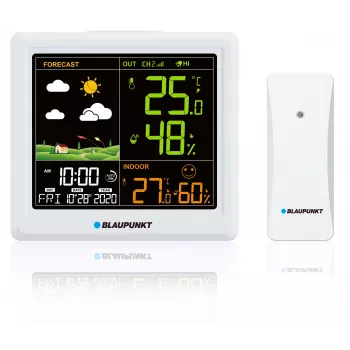Estación meteorológica BLAUPUNKT WS25WH — mediciones interior/exterior, sensores inalámbricos