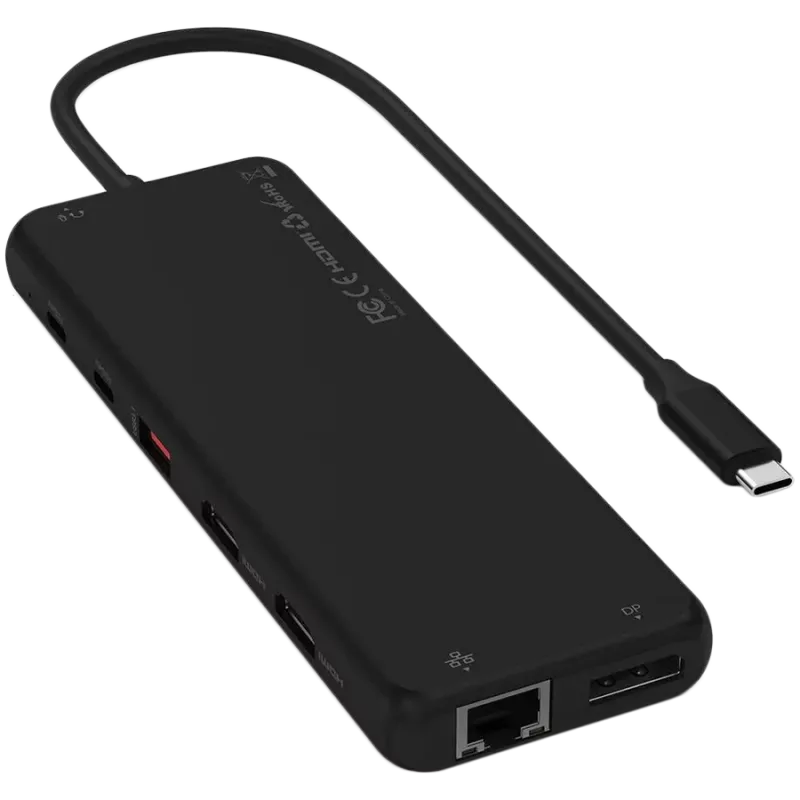 Adaptador multipuerto USB-C Satechi ST-P3D13K 13 en 1 con soporte para triple pantalla