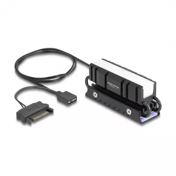 Disipador DELOCK 18460 para SSD M.2 2280 — aluminio/cobre, RGB 5V, negro