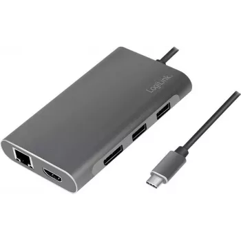 LogiLink UA0382 estación de acoplamiento y replicador de puertos para portátil cableado USB 3.2 Gen 1 (3.1 Gen 1) Type-C plateado (UA0382)