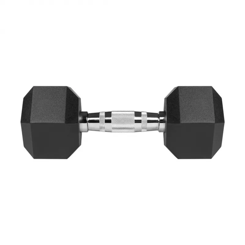 Mancuernas de hierro fundido con recubrimiento de goma REBEL ACTIVE 2x8 kg