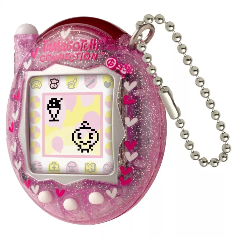 Mascota digital de mano Bandai Tamagotchi Connection rosa glitter — juguete de mascota virtual