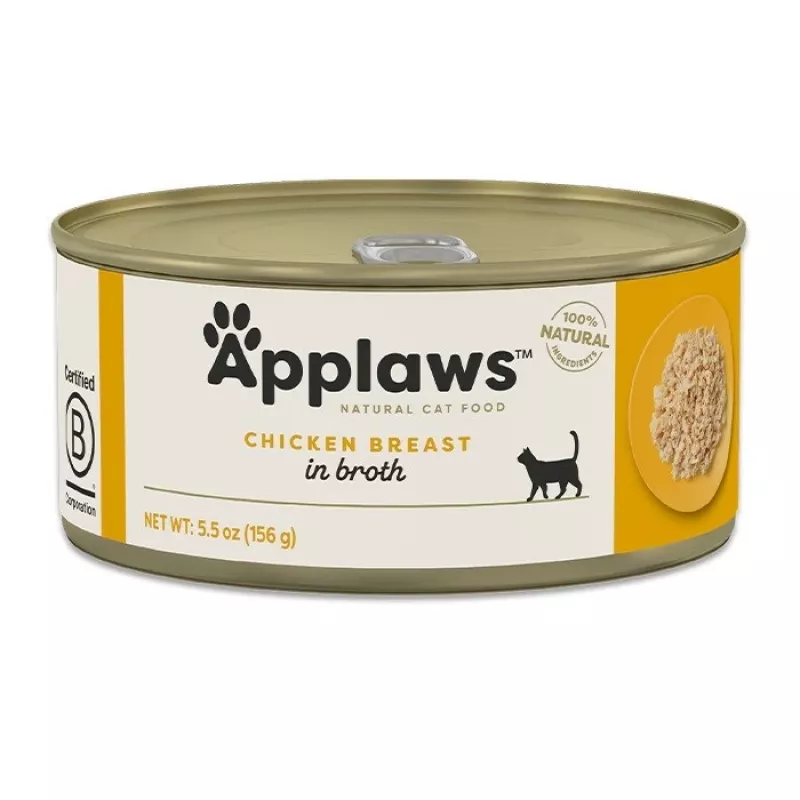 Applaws comida húmeda para gatos, pechuga de pollo en caldo, 156 g