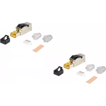 Conector de red RJ45 Cat.8.1 ShiverPeaks BS08-45001-2 metálico configurable en campo