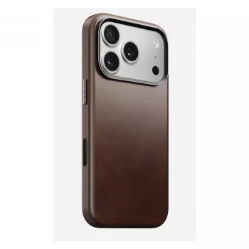 Funda para móvil Nomad Traditional Leather Case para iPhone 17 Pro, cuero-microfibra, compatible con 6,3 pulgadas (16 cm), marrón