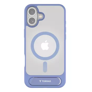 Funda protectora Torras Pstand Series para iPhone 16 — azul, perfil delgado con soporte integrado