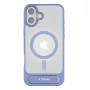 Funda protectora Torras Pstand Series para iPhone 16 — azul, perfil delgado con soporte integrado