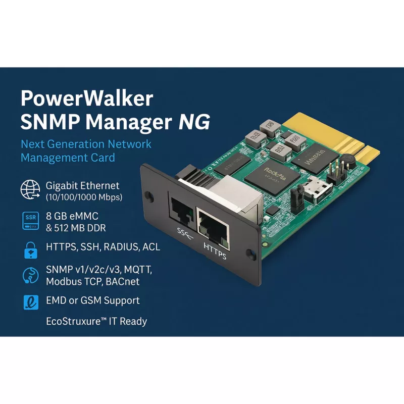 Gestor de red SNMP PowerWalker Bluewalker 10131023 — gestión centralizada de SAI mediante SNMP