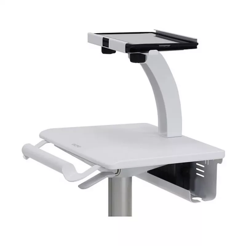 Carro para tablet Ergotron, SV10 – carro para tablet / teclado – sanitario – metal – blanco, aluminio – tamaño de pantalla: hasta 30,5 cm (hasta 12 inch)