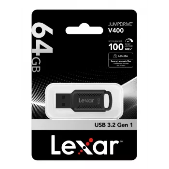 Lexar JumpDrive LJDV400064G-BNBNG memoria USB 64 GB USB Type-A 3.2 Gen 1 (3.1 Gen 1) negra