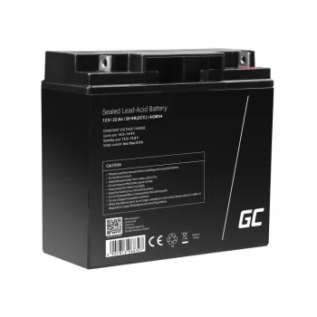 Batería de coche Green Cell AGM54 12V 22Ah AGM sin mantenimiento, 167×77×181 mm, 5,6 kg