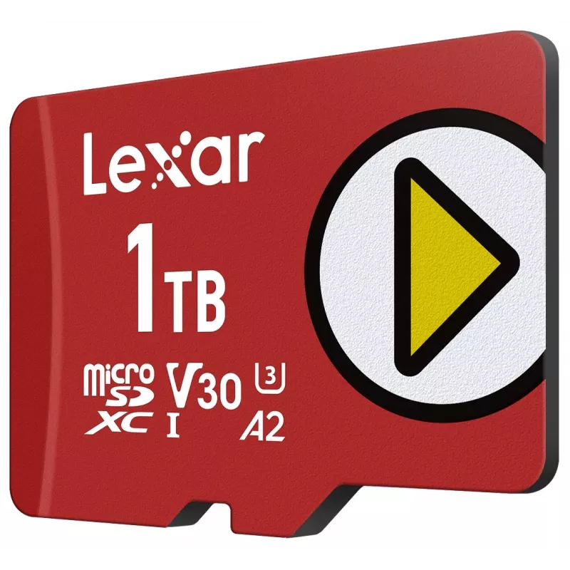 Tarjeta de memoria microSDXC Lexar 1 TB UHS‑I Class 10 U3 V30 lectura 205 MB/s escritura 140 MB/s (roja)