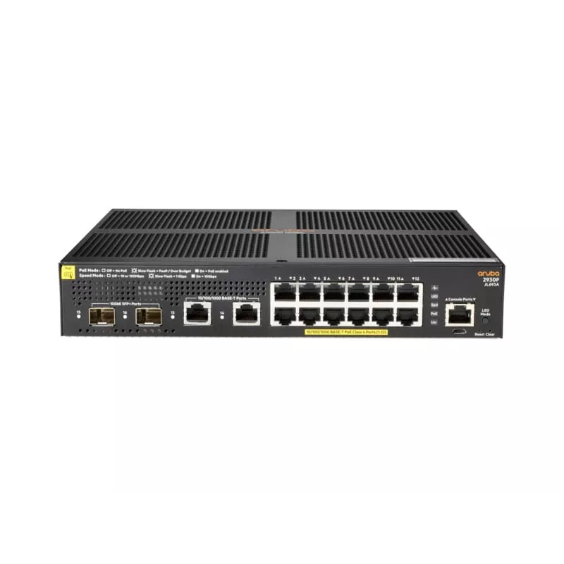 Switch gestionado Aruba 2930F 12G PoE+ 2G/2SFP+