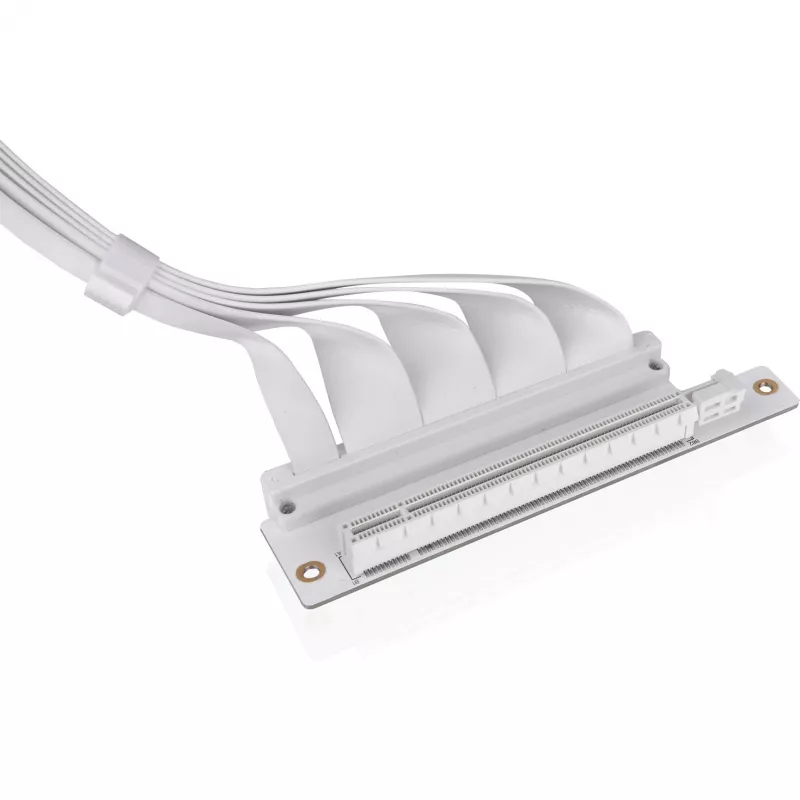 Cable riser Thermaltake PCI-E 4.0 Dual 90 Degree, 40 cm, blanco (AC-077-CO6OTN-C1)