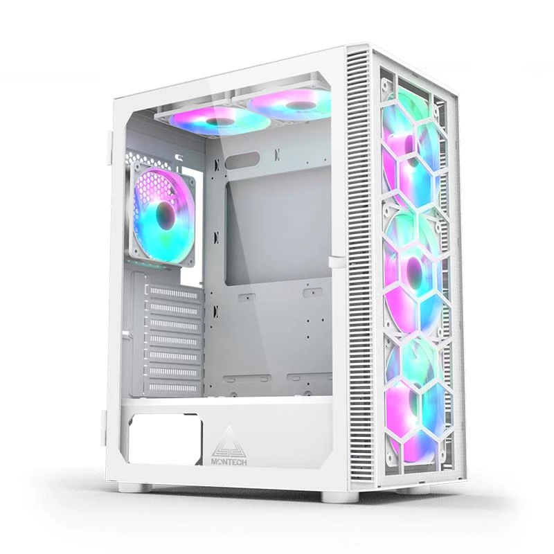 Caja de PC Montech X3 GLASS torre Midi blanca