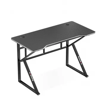 Mesa gaming Huzaro Hero 1.6 negra — mesa recta de MDF/carbono 1200×600×750 mm, estructura metálica