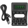 Cargador de baterías QOLTEC 50654 para baterías Ni‑MH R03 (AAA) y R6 (AA), 1800 mA