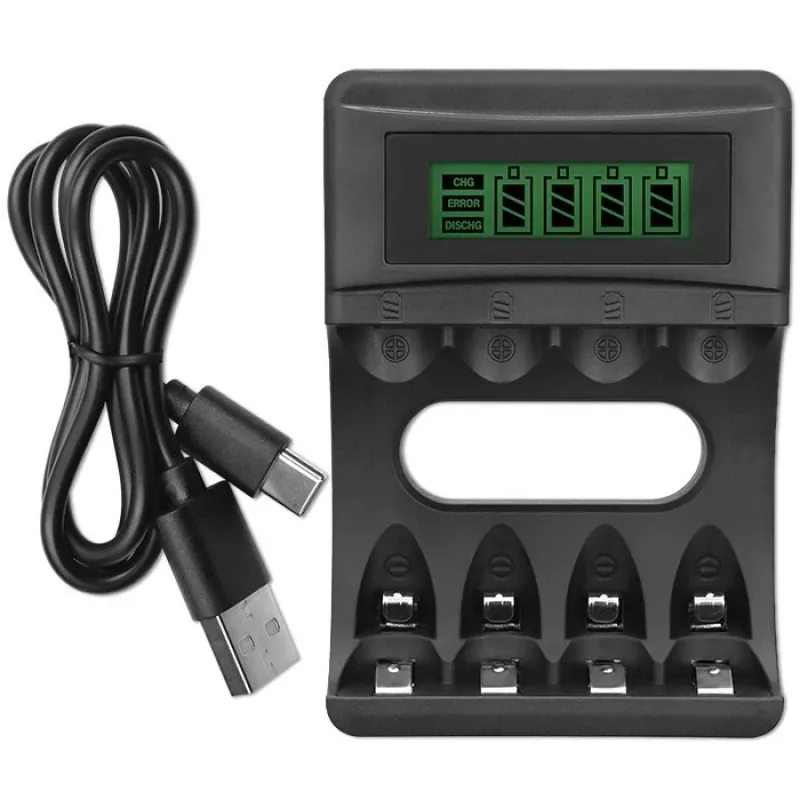 Cargador de baterías QOLTEC 50654 para baterías Ni‑MH R03 (AAA) y R6 (AA), 1800 mA