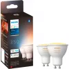 Pack doble de lámparas LED GU10 con Hue Bridge – Philips Hue White Ambiance, sustituye 35W