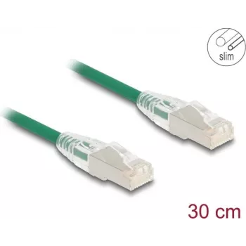 Cable de red DeLOCK RJ45 Cat.6A conector macho a conector macho 0,3 m verde