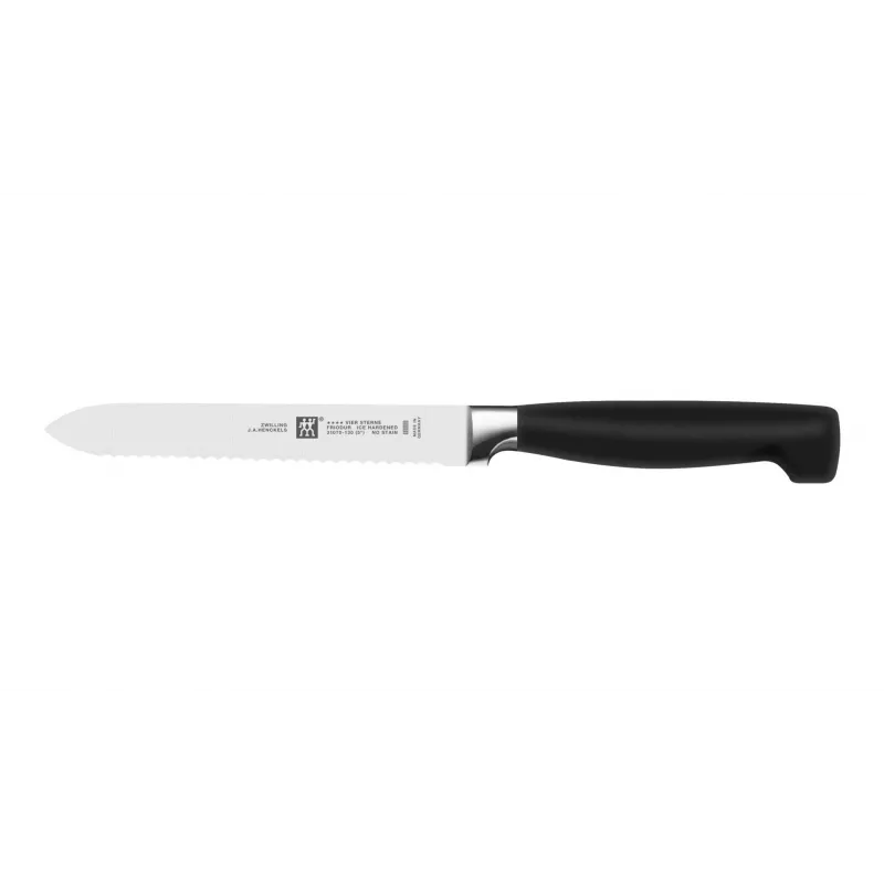 Set de cuchillos y tabla de cortar ZWILLING 35145-000-0 — 7 piezas, hojas de acero inoxidable, mangos de plástico, incluye cuchillo de pan, pelador, cocinero, de trinchar, compartimento para tijeras