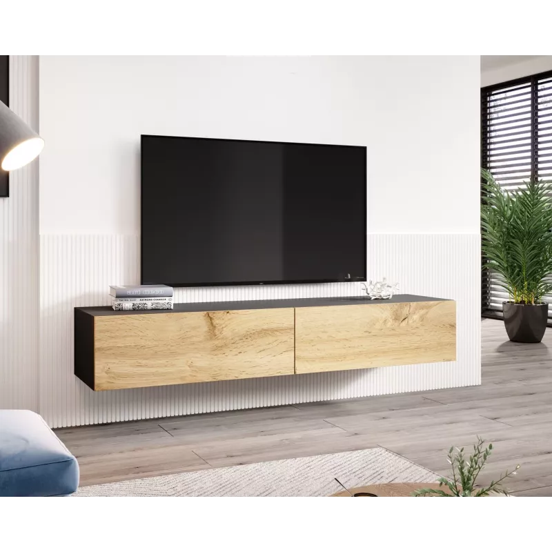 Soporte de TV Cama VIGO '180' 30/180/40 negro/roble wotan