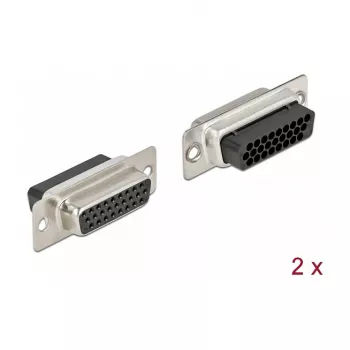 Conector de cable DeLOCK 66724 D-Sub HD 26 pines negro plata