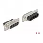 Conector de cable DeLOCK 66724 D-Sub HD 26 pines negro plata