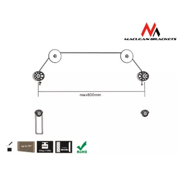 Maclean MC-557 - Soporte de monitor/TV VESA, ultradelgado, 32-55