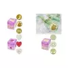 Rollo de pegatinas Avery Zweckform 56817 — etiquetas transparentes con estampado floral dorado, formato rollo