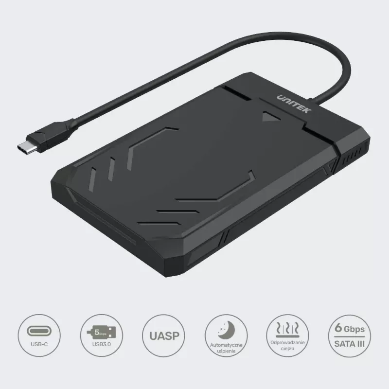 Unitek Y-3036A - DiskGuard Raiden 2.5 Caja para disco duro HDD/SSD SATA III de 2,5