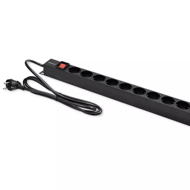 Qoltec regleta PDU de aluminio para RACK | 16A | 16 x Schuko | vertical | 1,8 m