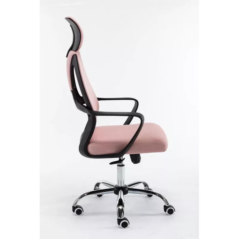Topeshop FOTEL NIGEL RÓŻOWY silla de oficina/ordenador asiento acolchado respaldo de malla