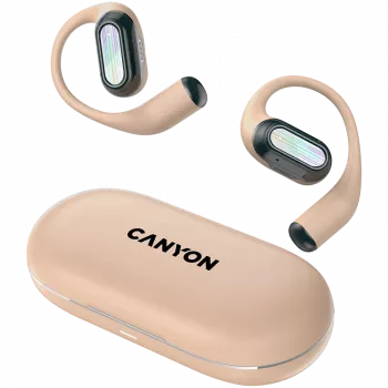 CANYON Auriculares In-Ear OnFlow 12 OWS, beige Bluetooth 5.4, cancelación de ruido ambiental, control táctil, 4 micrófonos con ENC