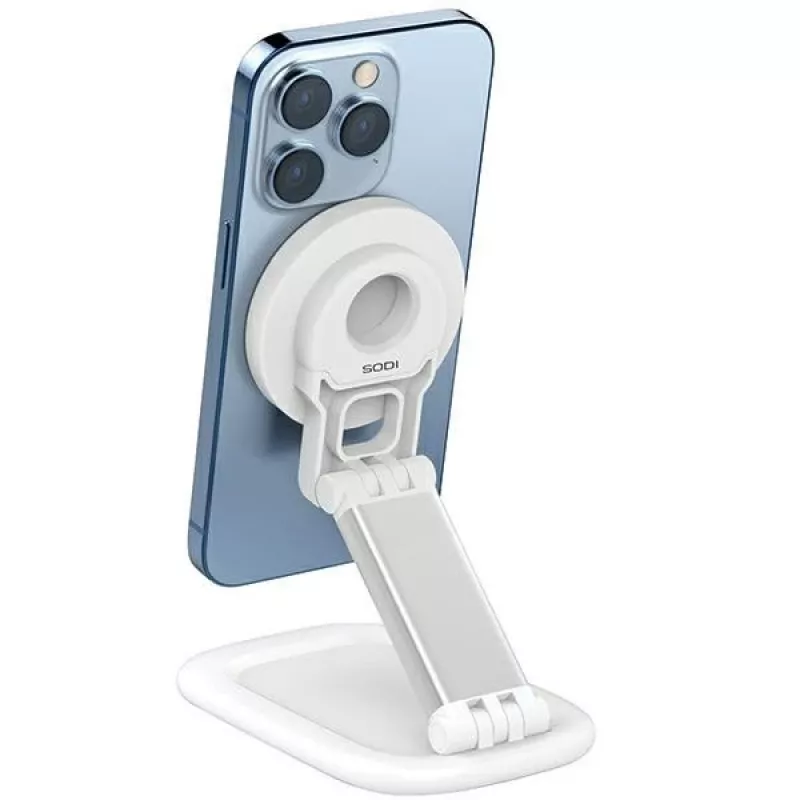 Soporte magnético SODI BM-310 blanco MagSafe — soporte magnético para teléfono compatible con cargadores MagSafe