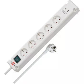 Brennenstuhl Bremounta regleta, 5 tomas + 2x USB-C, 3 m, blanca