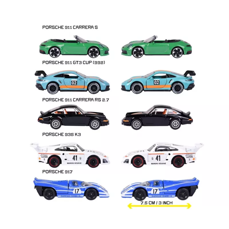 Vehículo Porsche set de regalo de 5 piezas