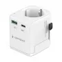 Fuente de alimentación de viaje GEMBIRD TPA-EU1A1C20-01-W 20W, USB-A 18W + USB-C 20W, toma Schuko, entrada 100–250 V