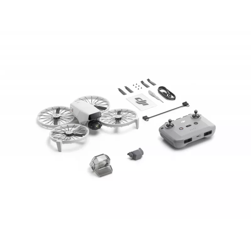 Dron DJI Flip con 4 rotores, cámara de 48 MP, vídeo 3840×2160, batería 3110 mAh, Negro/Blanco