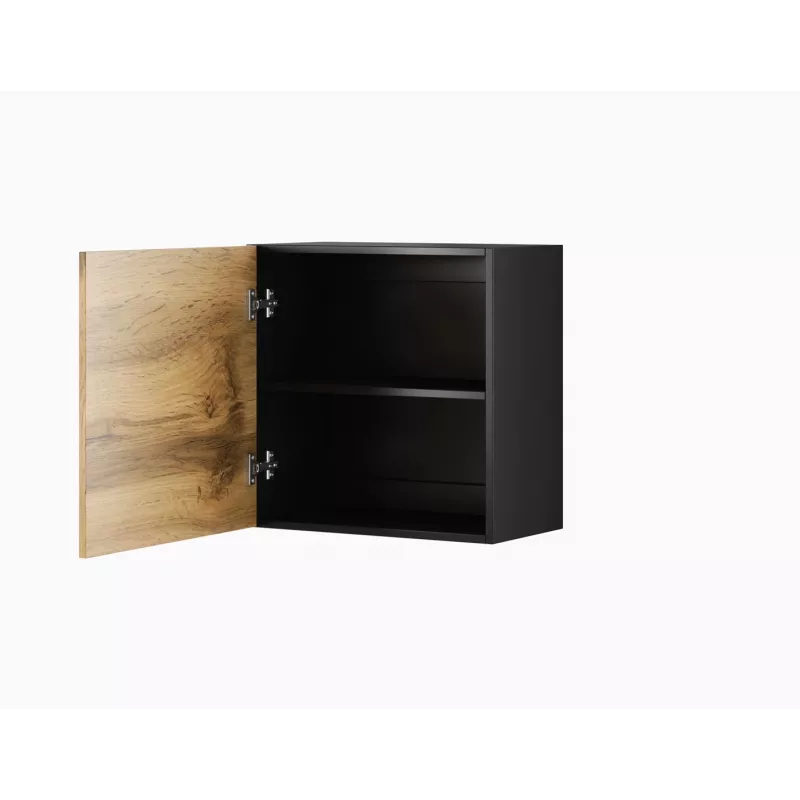 Conjunto de armarios de salón Cama VIGO 23 negro/roble wotan