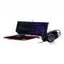Teclado gaming GEMBIRD GGS-UMGL4-01, tamaño completo, USB, QWERTY, 104 teclas, inglés US, con ratón, negro