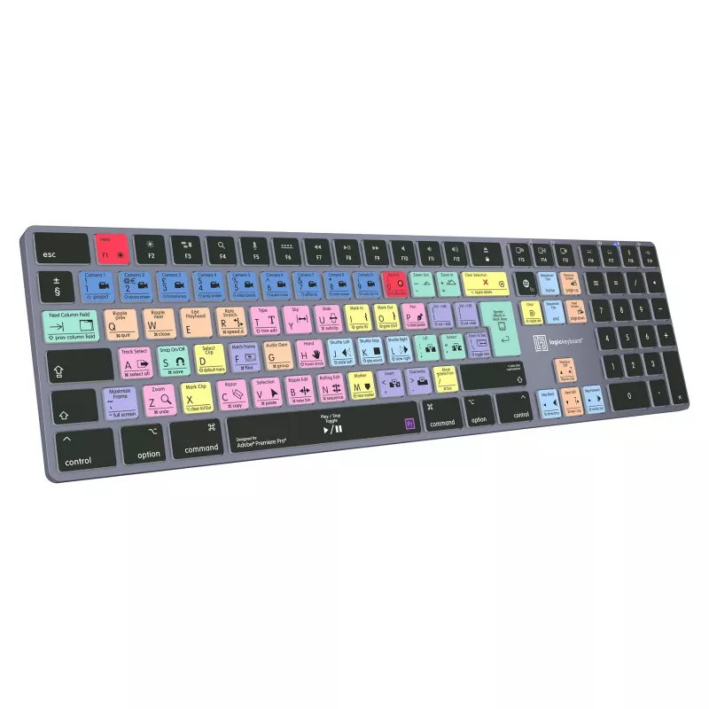 Teclado LogicKeyboard Titan DE Mac para Adobe Premiere Pro CC — distribución alemana