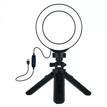 Anillo de luz LED 12 cm con trípode hasta 14,5 cm, USB