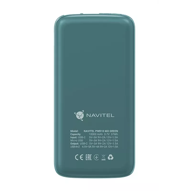 Batería externa Navitel PWR10 MX VERDE 10000 mAh