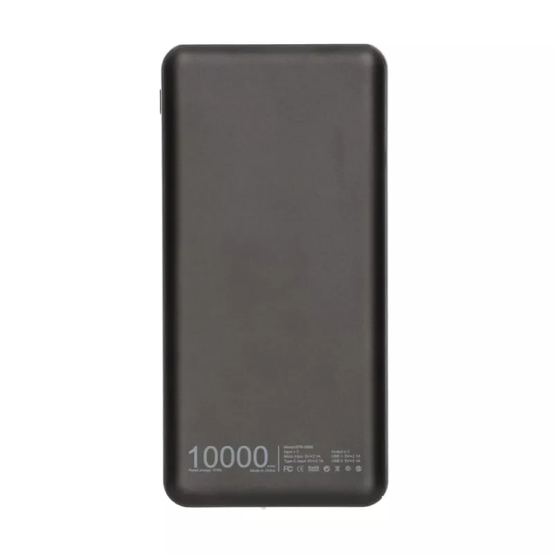 Batería portátil Extralink EPB-098B 10000 mAh, LiPo, 2× USB-A + 1× USB-C, negra