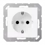Toma de corriente tipo F Jung A 1520 BF WWM, 16 A, 250 V, termoplástico, blanco, 55×55 mm