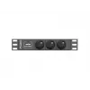 Regleta de enchufes LANBERG PDU-03E-0200-BK — 1HE, 3 tomas Type-E, 220–250 V, 16 A, cable de 2 m, negro
