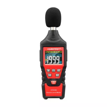 Medidor digital de decibelios Habotest HT622B — sonómetro con ponderación A/C, interfaz USB