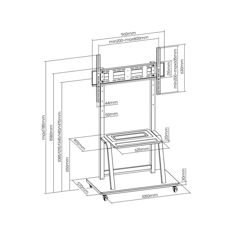 Soporte móvil para TV LCD/LED ART S-13 37-100 150 kg