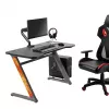 Mesa de ordenador gaming NanoRS RS120, diseño moderno, ligera y estable (carga máx. 50 kg), negro y naranja